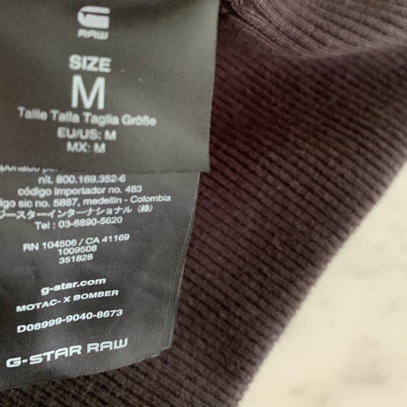 G Raw camo bomber with knit details deep front pockets cotton size M - Picture 11 of 14